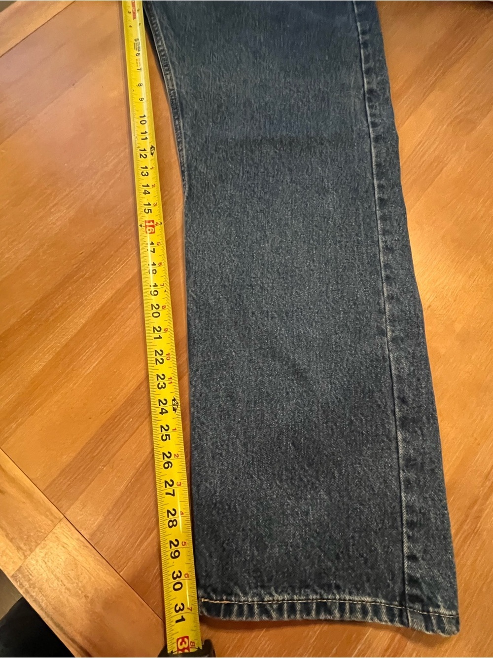 Levi's 505 Regular Fit Straight Leg Jeans Mens W42 L32 Medium Dark Wash Cotton - Picture 6 of 11